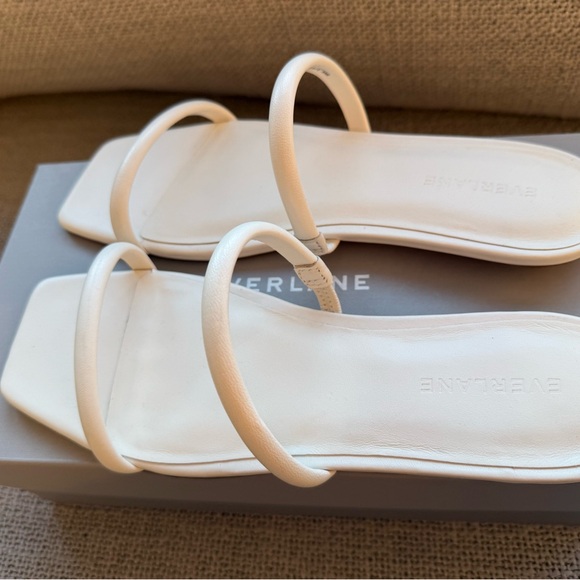 Everlane Ivory Double-Strap Square-Toe Slide Sandals size 7.5 new - Picture 5 of 5